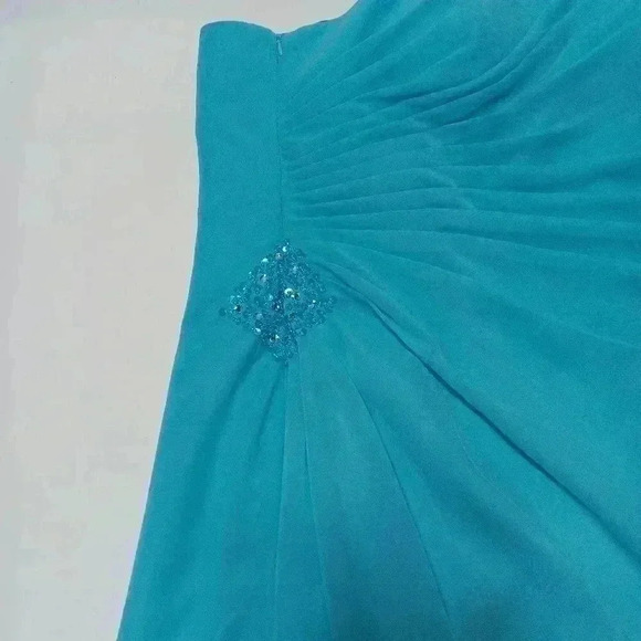 JJ House One shoulder Crew neck, Asymmetrical, midi  Chiffon formal Dress - Picture 5 of 6